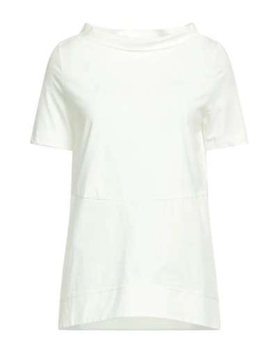 Alpha Studio Woman T-shirt Ivory Size 4 Cotton, Elastane In White