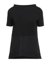 Alpha Studio Woman T-shirt Black Size 2 Cotton, Elastane