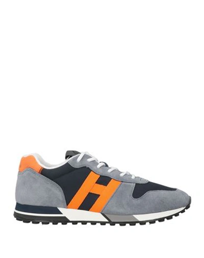 Hogan Panelled Suede Sneakers In Grey