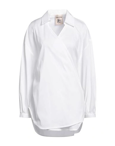 Semicouture Woman Shirt White Size 8 Cotton, Polyamide, Elastane