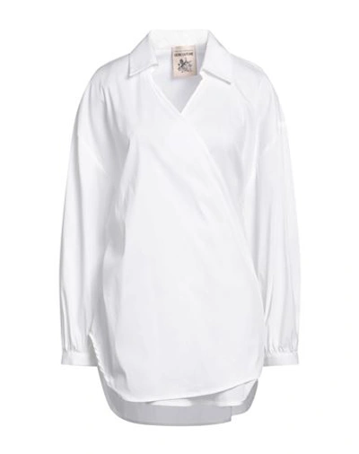 Semicouture Woman Top White Size 8 Cotton, Polyamide, Elastane