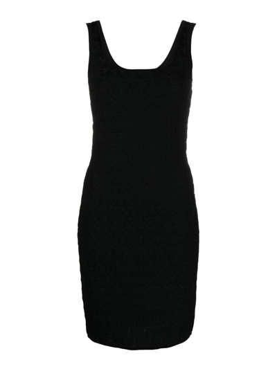 Michael Kors Ribbed Stretch Knit Tank Dress In Black