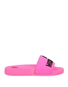 Love Moschino Woman Sandals Fuchsia Size 11 Pvc - Polyvinyl Chloride In Pink