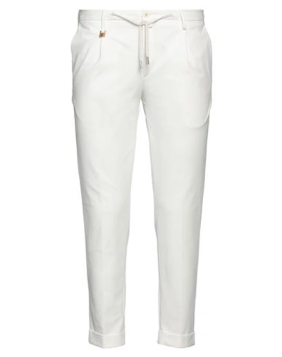 Barbati Man Pants White Size 36 Cotton, Polyamide, Elastane