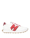 Hogan Man Sneakers White Size 8.5 Leather, Textile Fibers In White