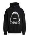 Represent Shark Jaws Hooded Cotton Sweatshirt In Black