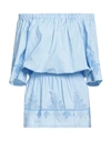 Compagnia Italiana Woman Mini Dress Azure Size 8 Cotton In Blue
