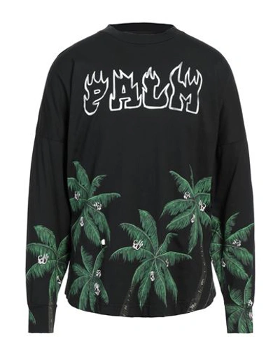 Palm Angels Man T-shirt Black Size Xl Cotton, Polyester