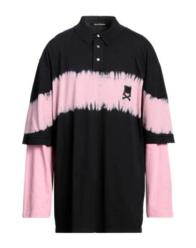 Acne Studios Man Polo Shirt Black Size Xxs/xs Cotton
