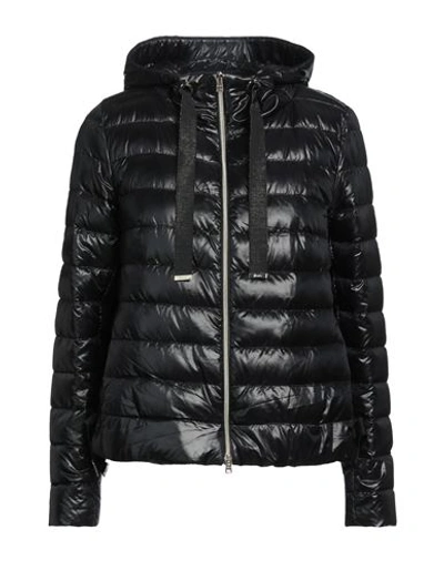 Herno Woman Down Jacket Black Size 8 Polyamide, Polyester, Cotton, Viscose, Metallic Fiber