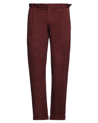 Berwich Man Pants Brick Red Size 32 Cotton, Elastane In Red