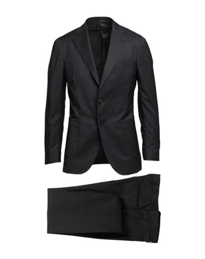 Lardini Man Suit Black Size 40 Wool