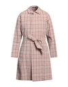 Tagliatore Man Overcoat & Trench Coat Blush Size 38 Cotton, Linen, Elastane In Pink