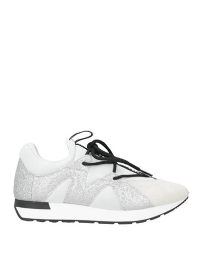Pollini Woman Sneakers Light Grey Size 8 Leather, Textile Fibers
