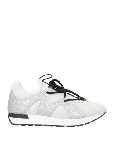 Pollini Woman Sneakers Light Grey Size 7 Leather, Textile Fibers