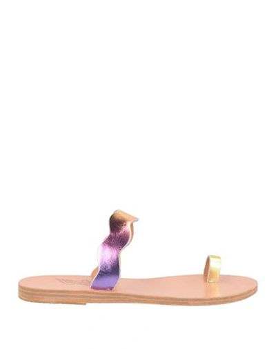 Ancient Greek Sandals Woman Thong Sandal Purple Size 10 Cowhide