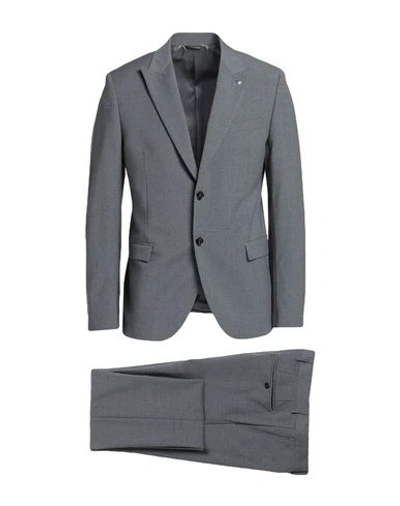 Manuel Ritz Man Suit Lead Size 46 Polyester, Wool, Elastane In Grey