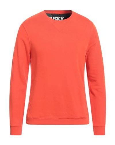 Husky Man Sweatshirt Orange Size 40 Cotton