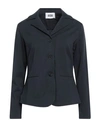 Alpha Studio Woman Blazer Navy Blue Size 12 Cotton, Elastane