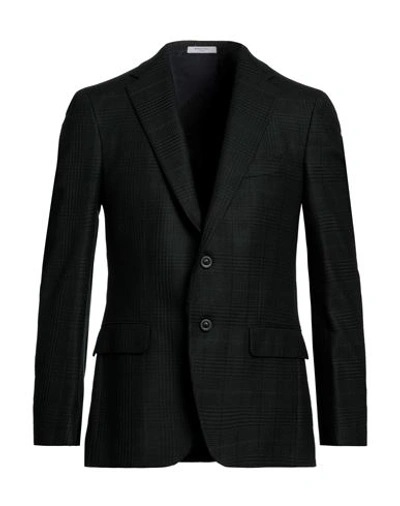 Boglioli Man Blazer Dark Green Size 40 Silk, Wool, Polyamide