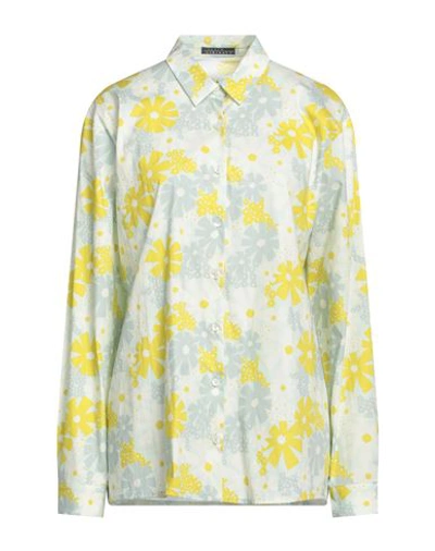 Laura Urbinati Woman Shirt Light Green Size 8 Cotton, Elastane