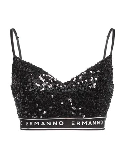 Ermanno Firenze Woman Top Black Size 4 Polyester, Elastane