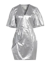 Les Coyotes De Paris Woman Mini Dress Grey Size 8 Cotton, Polyester In Grey