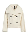 DRYKORN DRYKORN WOMAN COAT CREAM SIZE 2 COTTON, POLYESTER, WOOL, ACRYLIC