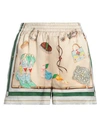 Casablanca Graphic-print Silk Shorts In White