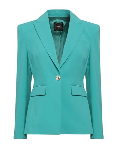 Pinko Woman Blazer Turquoise Size 8 Polyester, Elastane In Blue