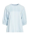 Eleventy Woman T-shirt Sky Blue Size L Cotton, Viscose