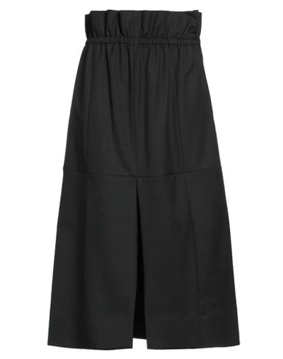 By Malene Birger Woman Midi Skirt Black Size 12 Polyester, Viscose, Virgin Wool, Elastane