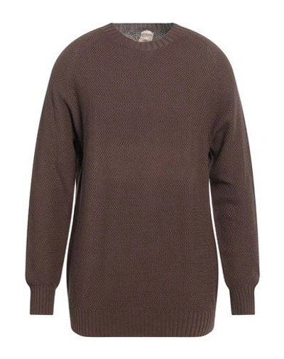 H953 Man Sweater Brown Size 42 Cotton