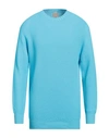 H953 Man Sweater Azure Size 44 Cotton In Blue