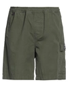 Sundek Man Shorts & Bermuda Shorts Military Green Size M Cotton