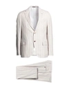 Lardini Man Suit Beige Size 40 Wool, Linen, Silk In Beige