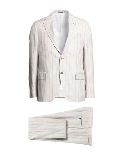 Lardini Man Suit Beige Size 40 Wool, Linen, Silk