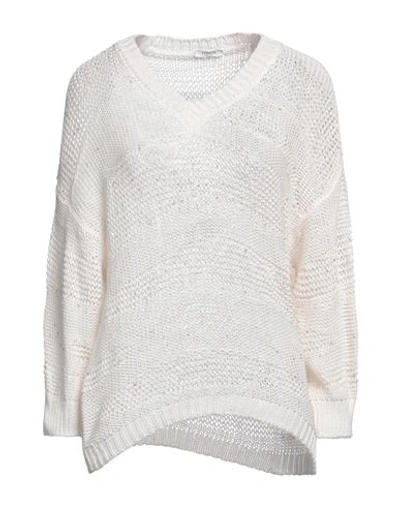 Peserico Woman Sweater Cream Size 6 Cotton, Polyester In White