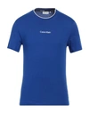 Calvin Klein Man T-shirt Blue Size S Cotton