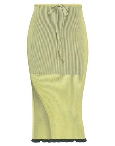 Az Factory Woman Midi Skirt Acid Green Size M Rayon, Nylon