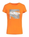 Armani Exchange Woman T-shirt Orange Size Xs Cotton, Elastane