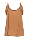 PLEASE PLEASE WOMAN TOP CAMEL SIZE M MODAL, POLYESTER
