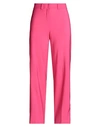 Seventy Sergio Tegon Woman Pants Fuchsia Size 12 Linen, Cotton, Elastane In Pink