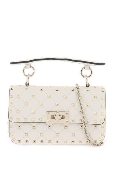 Valentino Garavani Rockstud Spike Small Handbag In White