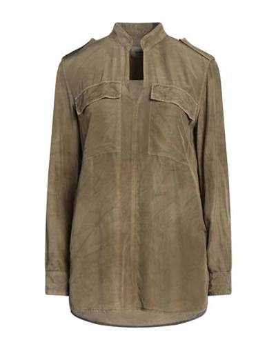 Dondup Woman Top Khaki Size 6 Viscose, Modal, Silk In Beige