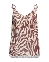Simona Corsellini Woman Top Brown Size 8 Polyester In Brown