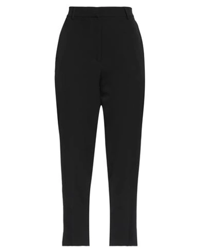 Solotre Woman Pants Black Size 8 Polyester, Elastane