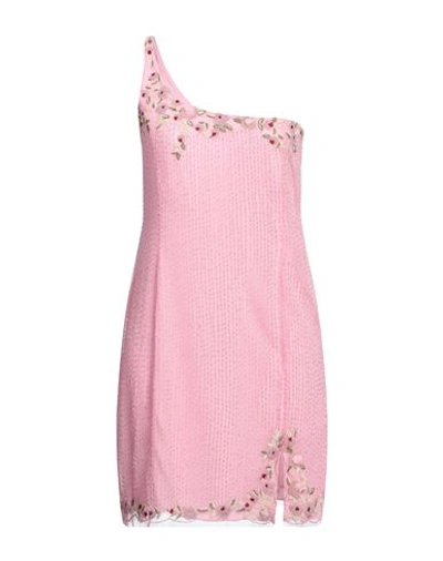 Blumarine Woman Mini Dress Pink Size 6 Polyamide, Glass, Viscose