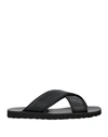 Baldinini Man Sandals Black Size 11 Calfskin