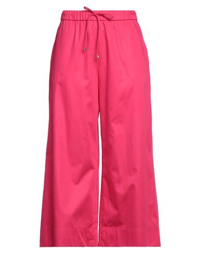 Max Mara Woman Pants Fuchsia Size 14 Cotton In Pink